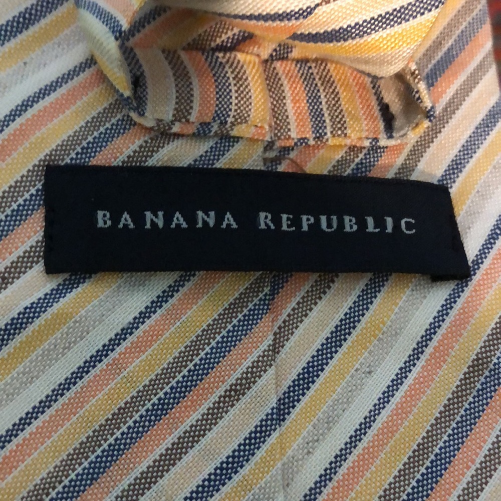 Linen and silk pastel striped banana Republic tie - Picture 3 of 4